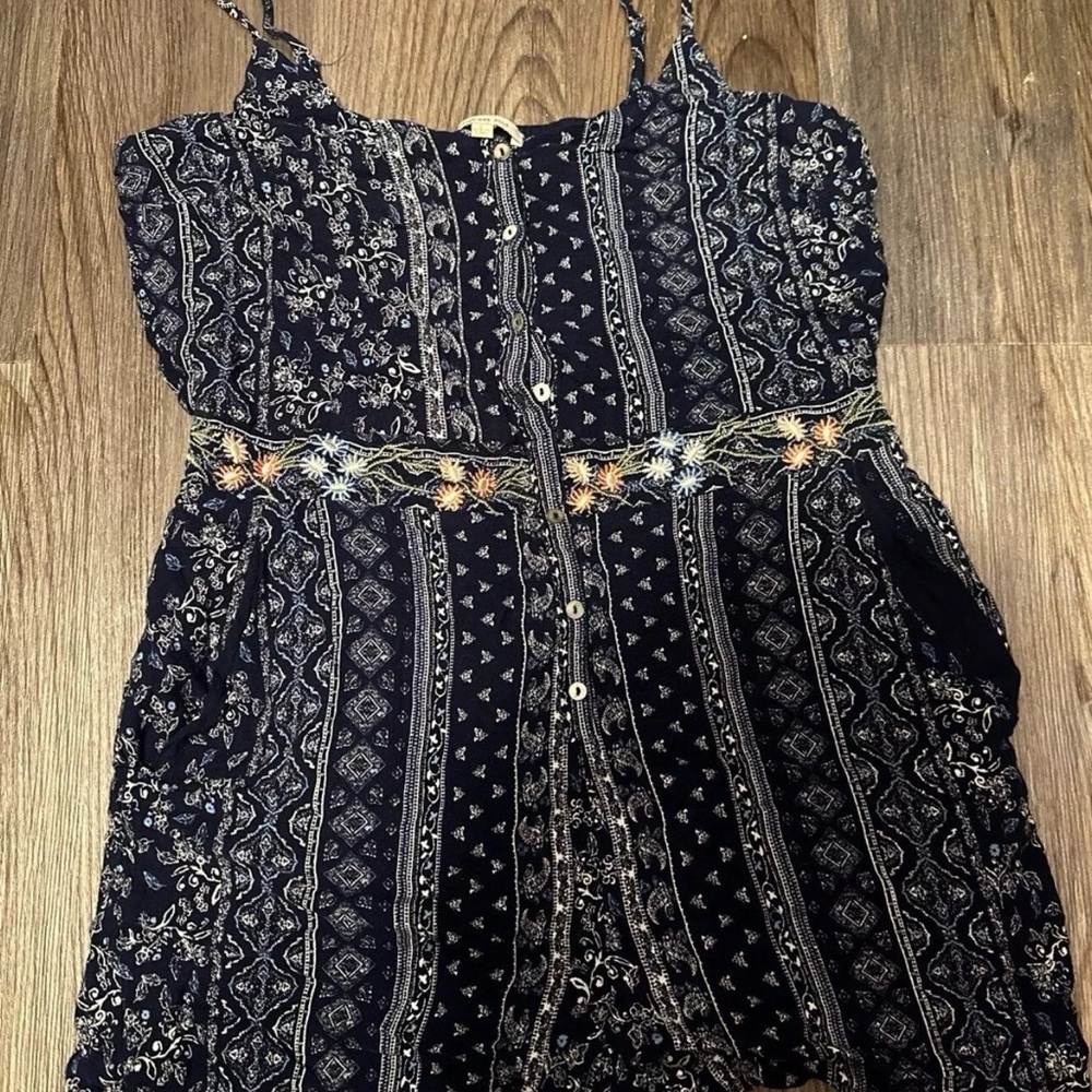 Skies are Blue Dark Blue Romper Size Large